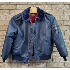 Timber King Vintage Jacket Men Size Large Sherpa Collar Blue‎ Work Pulp Wood